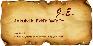 Jakubik Edömér névjegykártya